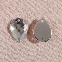 Стразы пришивные «Капля», из органического стекла, 10×14 мм, 20 шт., белые
