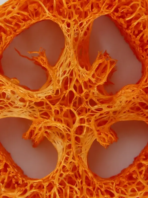 Игрушка-погрызушка из люффы 4-5 см, оранжевая Игрушка-погрызушка из люффы 4-5 см, оранжевая