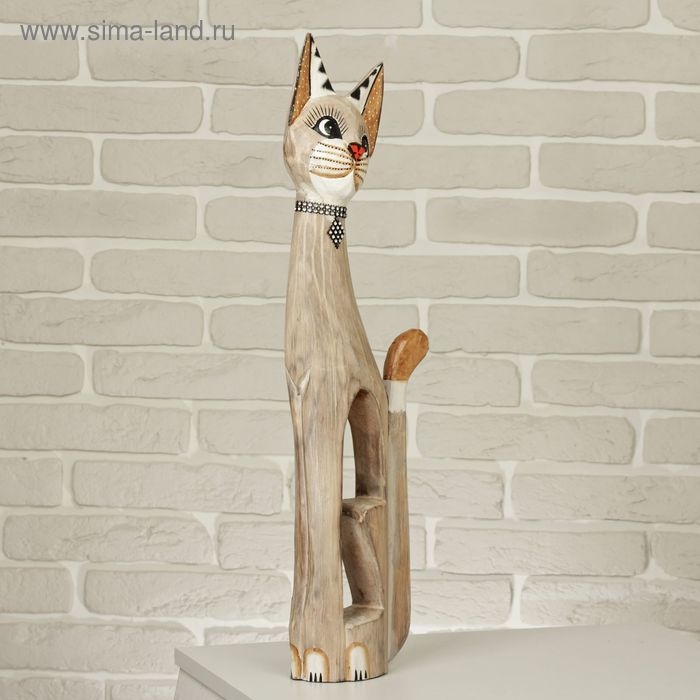 Сувенир дерево Сувенир дерево "Кошка в ошейнике" 60х12х6 см