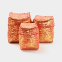 Корзинка плетёная &laquo;Голден&raquo;, 25&times;25&times;30 см, розовая