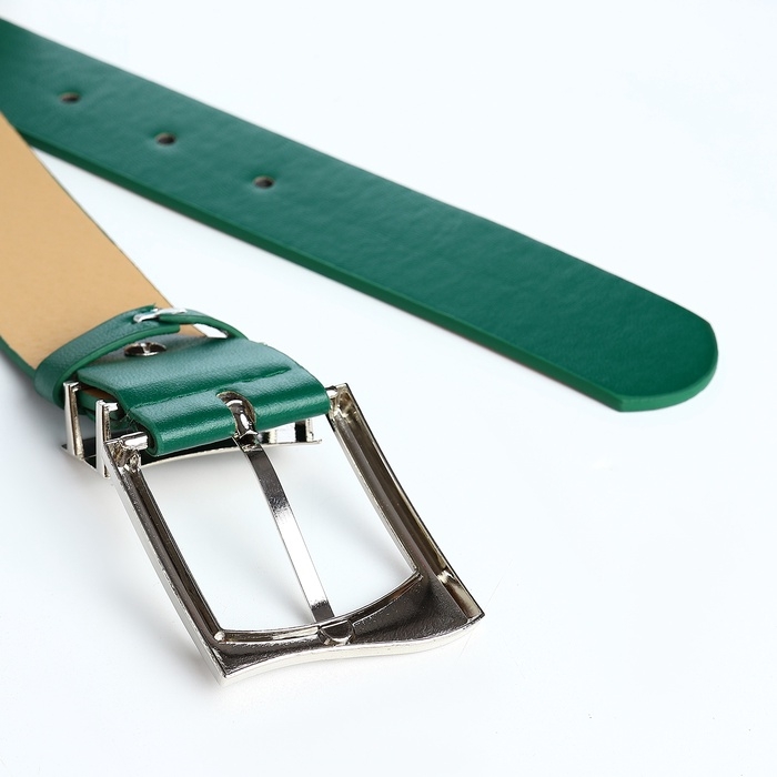 Ремень женский, ширина 3,3 см, винт, пряжка металл, цвет зелёный Ремень женский, ширина 3,3 см, винт, пряжка металл, цвет зелёный
