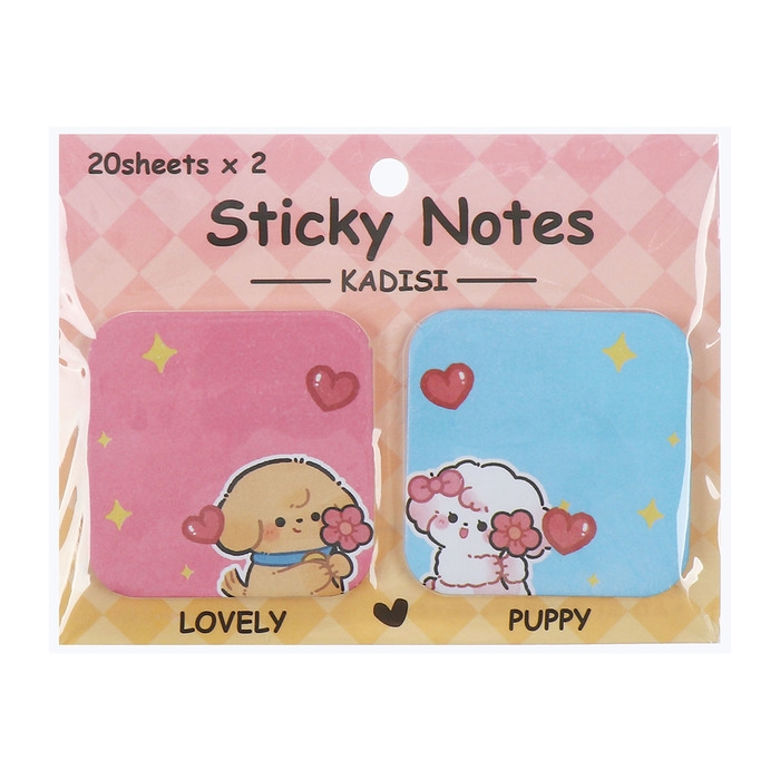 Набор 2 штуки блок с липким краем 51 х 51мм, 20 листов х 2 цвета  Набор 2 штуки блок с липким краем 51 х 51мм, 20 листов х 2 цвета "Милашки", МИКС