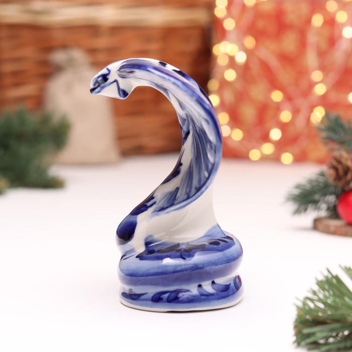 Сувенир Сувенир "Змея", №2, гжель, 11 см