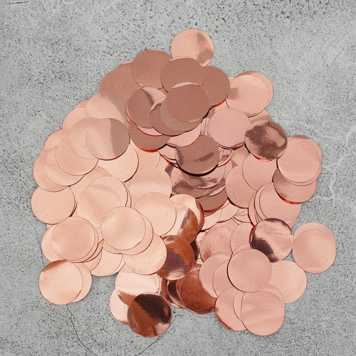 Наполнитель для шара «Конфетти», круг, 1,5 см, фольга, 10 г, цвет розовое золото Наполнитель для шара «Конфетти», круг, 1,5 см, фольга, 10 г, цвет розовое золото