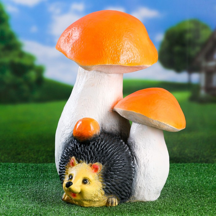 Садовая фигура  Садовая фигура "Еж под грибом" 36х33х44см