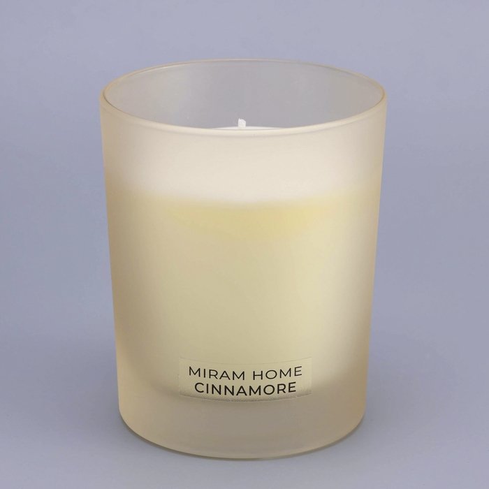 Свеча ароматическая в стекле  Свеча ароматическая в стекле "CINNAMORE", апельсин, корица и ваниль, 200 г