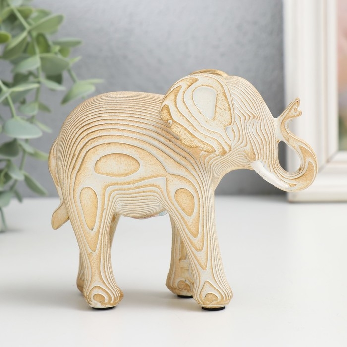 Сувенир полистоун Сувенир полистоун "Белый слон с золотом - слои" 12х5х10 см