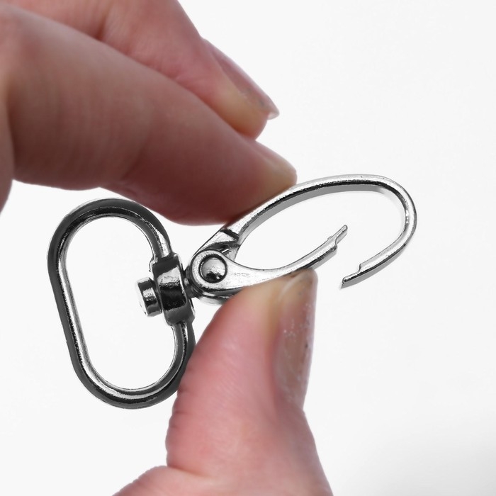 Карабин металлический, 44 × 25 мм / 20 × 2,2 мм, 10 шт, цвет серебряный Карабин металлический, 44 × 25 мм / 20 × 2,2 мм, 10 шт, цвет серебряный