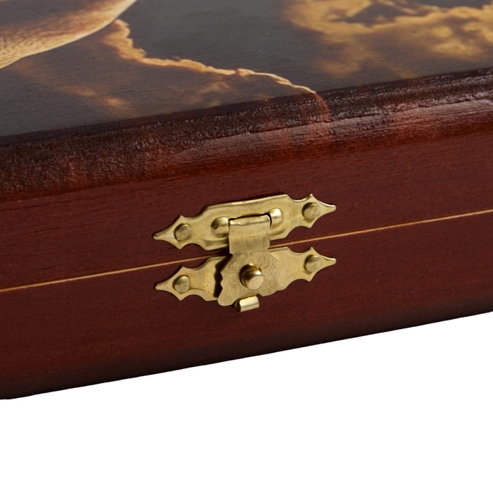 Нарды деревянные с шашками, настольная игра Нарды деревянные с шашками, настольная игра "Лев и луна", 40 х 40 см