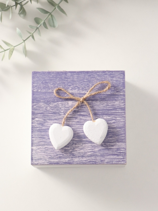 Шкатулка для украшений «Сердечки белые на сиреневом квадрате», дерево, 12×12×5.3 см Шкатулка для украшений «Сердечки белые на сиреневом квадрате», дерево, 12×12×5.3 см