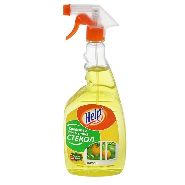 Средство для мытья стёкол и зеркал Help Средство для мытья стёкол и зеркал Help "Лимон" с распылителем, 0,75 л