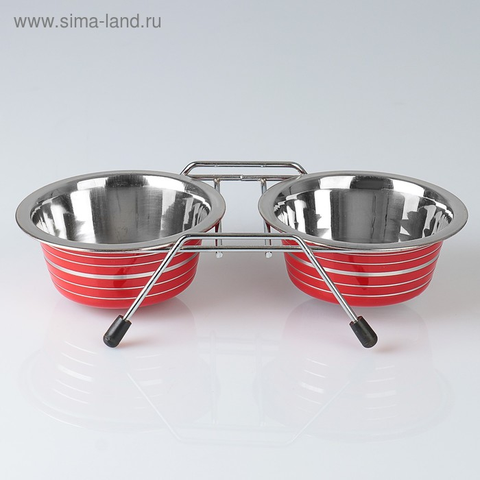 Набор из 2 цветных мисок на подставке, 2 х 225 мл Набор из 2 цветных мисок на подставке, 2 х 225 мл