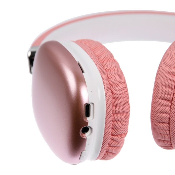 Наушники беспроводные RX-8, полноразмерные, микрофон, BT 5.3, AUX, 400 мАч, розовые Наушники беспроводные RX-8, полноразмерные, микрофон, BT 5.3, AUX, 400 мАч, розовые