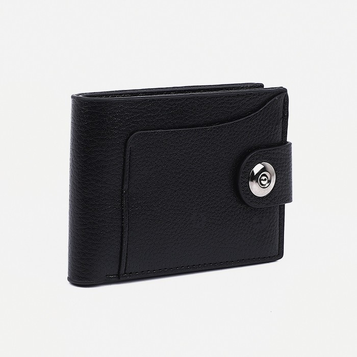 Портмоне мужское на магните, отдел для купюр, для карт, для монет, цвет чёрный Портмоне мужское на магните, отдел для купюр, для карт, для монет, цвет чёрный