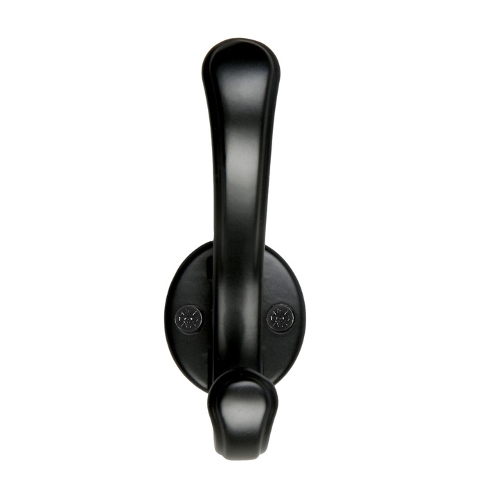 Крючок мебельный CAPPIO WAVE, двухрожковый, черный Крючок мебельный CAPPIO WAVE, двухрожковый, черный