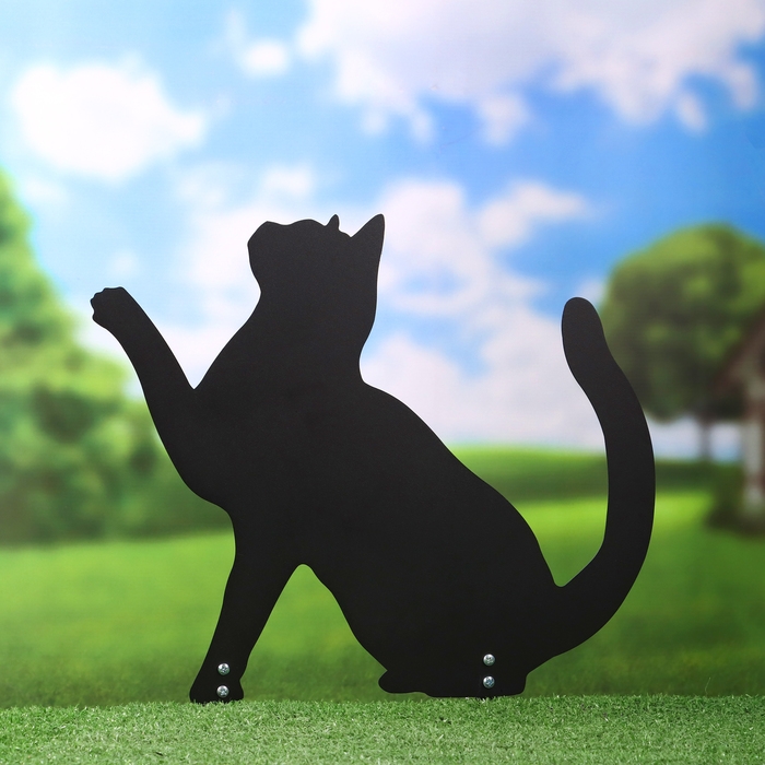 Набор садовых фигур  Набор садовых фигур "Кошачья семейка", 2 шт, 38х35см/19х33,5см, черные