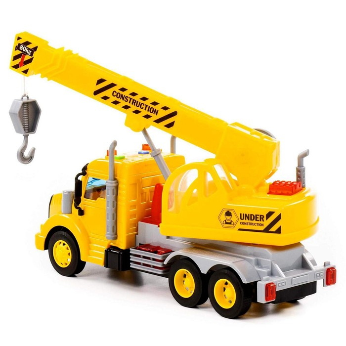Кран «Профи», инерционный, световые и звуковые эффекты, цвет жёлтый Кран «Профи», инерционный, световые и звуковые эффекты, цвет жёлтый