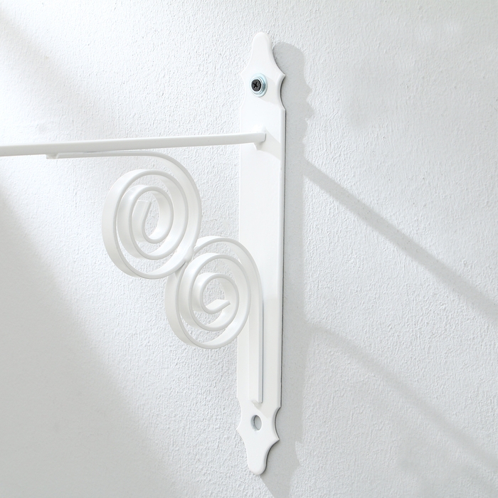 Кронштейн для кашпо кованый, 30 см, металл, белый Кронштейн для кашпо кованый, 30 см, металл, белый