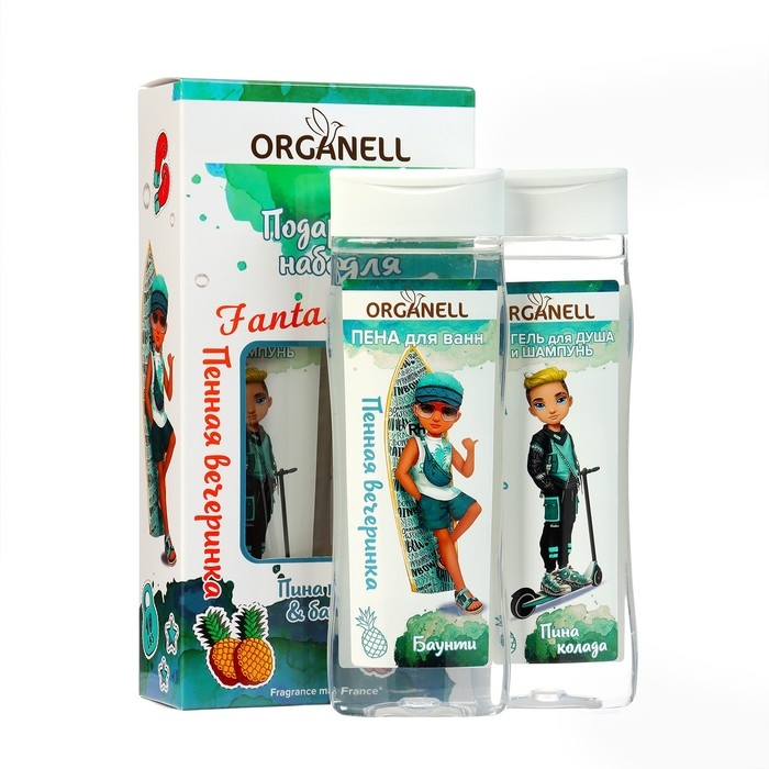 Набор детский ORGANELL  Набор детский ORGANELL "Пина колада и баунти": 2 в 1 гель для душа и шампунь, 250 мл + пена для ванн, 250 мл