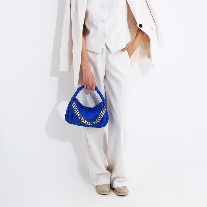 Сумка-багет на молнии, цвет синий Сумка-багет на молнии, цвет синий