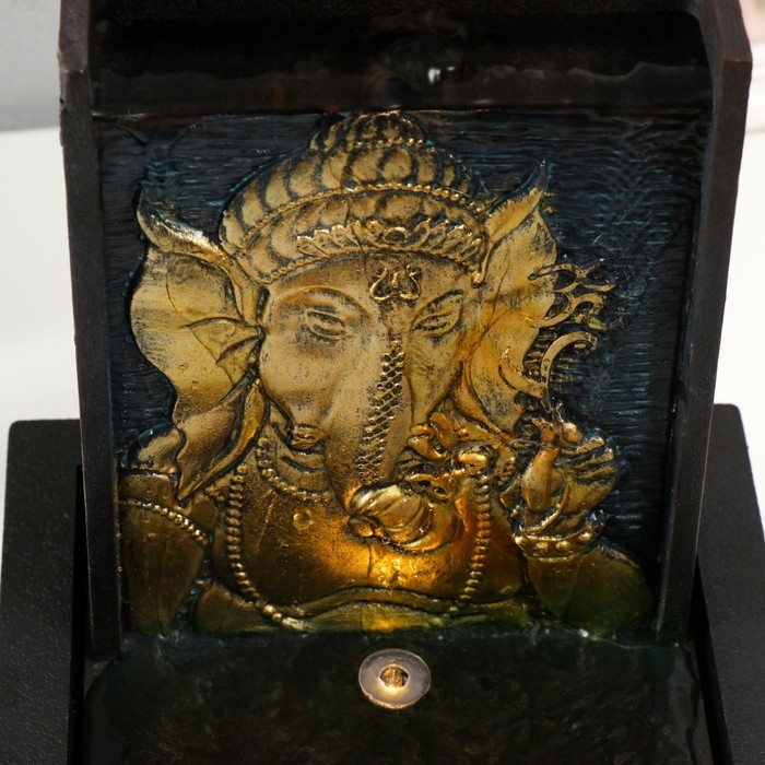 Фонтан настольный от сети, подсветка Фонтан настольный от сети, подсветка "Портрет Ганеша с цветком руке " 21х17х27 см