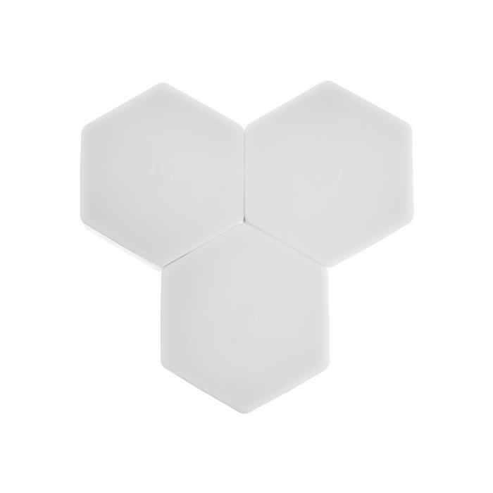 Набор светильник сенсорный Набор светильник сенсорный "соты с пультом" 3 шт, 85х75мм, RGB, 3*ААА (не в компл.)