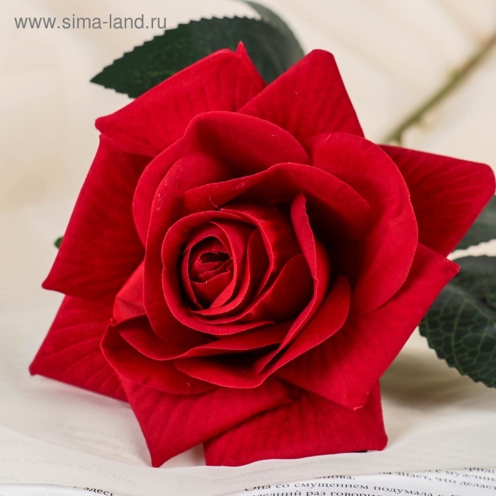 Цветы искусственные  Цветы искусственные "Роза Нежный бархат" d-12 см h-55 см, красный