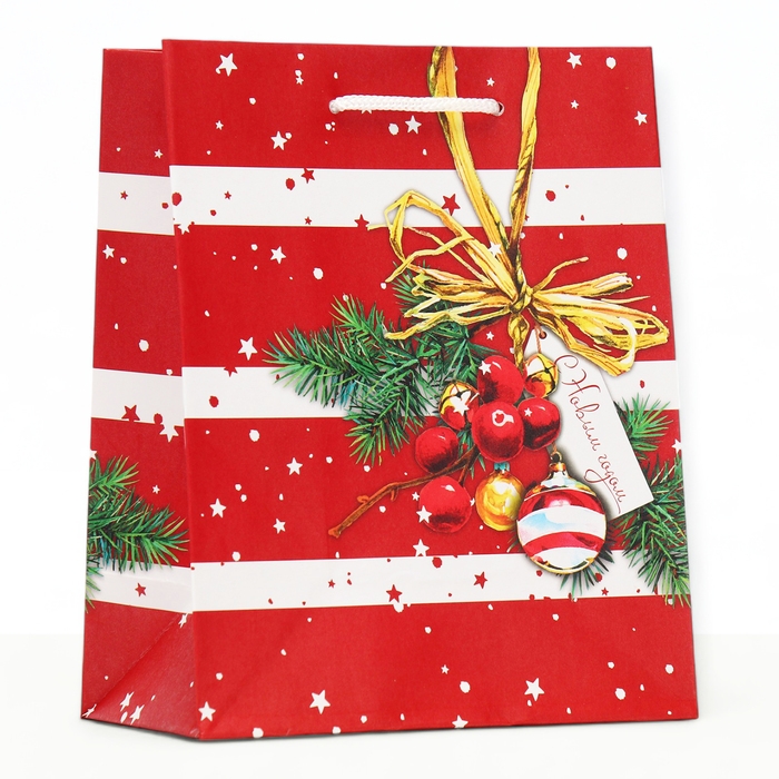 Новый год. Пакет подарочный Новый год. Пакет подарочный "Новогоднее украшение", 18 х 22,3 х 10 см.