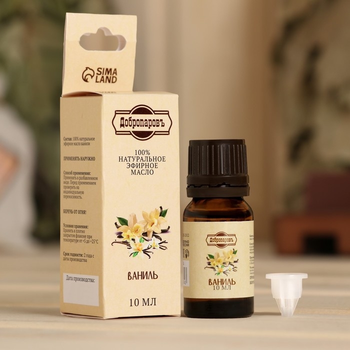 Эфирное масло Эфирное масло "Ваниль", флакон-капельница, аннотация, 10 мл, репеллент "Добропаровъ"