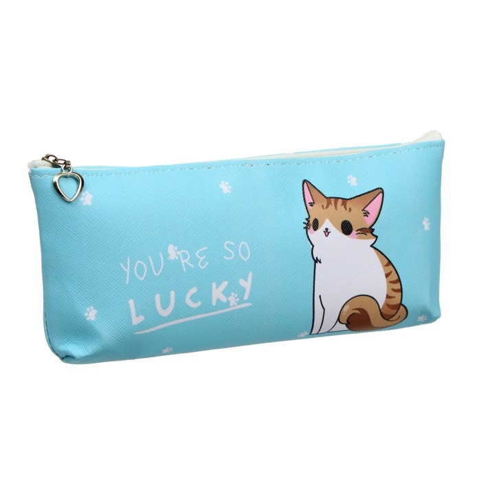 Пенал школьный на молнии Пенал школьный на молнии "Котик", МИКС