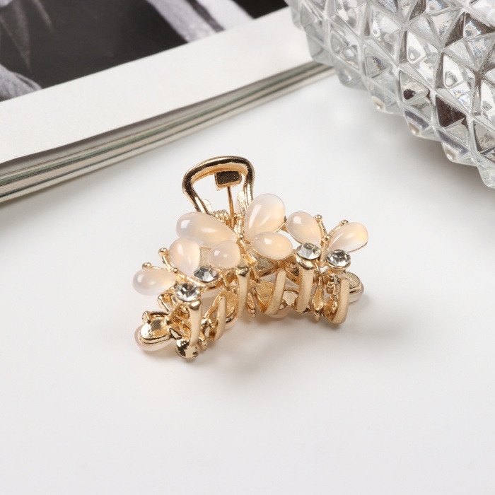 Краб для волос Краб для волос "Николь" бабочки, 3 см, золото