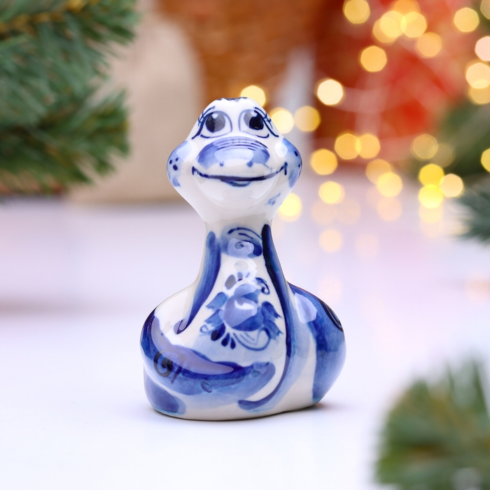 Новый год. Сувенир символ года Новый год. Сувенир символ года "Змея Линк", гжель