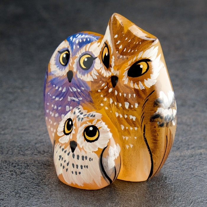 Сувенир Сувенир "Совы дружная семья", селенит