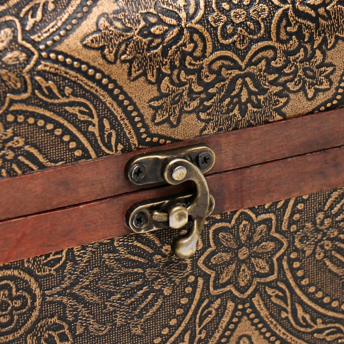 Шкатулка дерево сундук Шкатулка дерево сундук "Золотой орнамент" н-р 3 шт 7,5х12х6,5 11,5х17х10,5 16,5х22,5х15,5 см