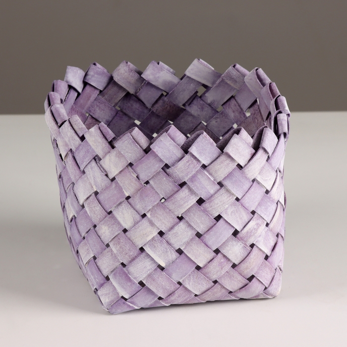Кашпо плетеное, D14хН11,5см, сиреневый Кашпо плетеное, D14хН11,5см, сиреневый