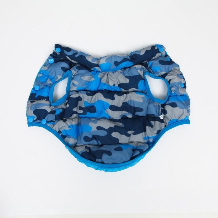 Куртка для собак двухсторонняя с принтом, размер 10 (ДС 25 см, ОГ 34 см, ОШ 24 см),голубая Куртка для собак двухсторонняя с принтом, размер 10 (ДС 25 см, ОГ 34 см, ОШ 24 см),голубая