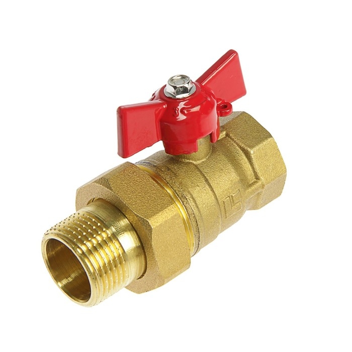 Кран шаровой ZEIN, с американкой, 3/4 Кран шаровой ZEIN, с американкой, 3/4", бабочка