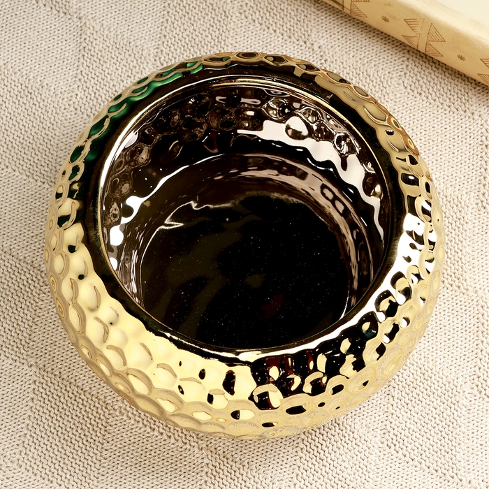 Кашпо - бонсай  Кашпо - бонсай "Клео" для кактусов и суккулентов, золотое, 18х18х8,5см