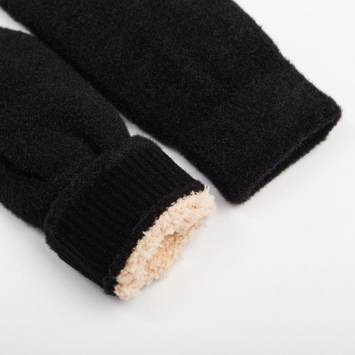 Варежки женские MINAKU  Варежки женские MINAKU "Мягкость", р-р 23 см, цв. чёрный