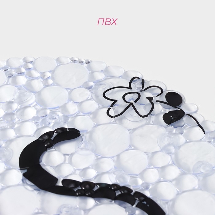 Коврик противоскользящий в ванну на присосках Доляна «Кошечки», 38×67,5 см, цвет белый Коврик противоскользящий в ванну на присосках Доляна «Кошечки», 38×67,5 см, цвет белый