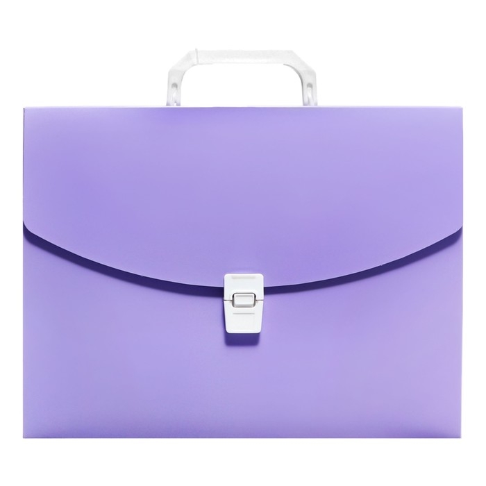 Папка-портфель А4 на замке, Calligrata "Акварель", 1 отделение, пластиковая, 700 мкм, лавандовая