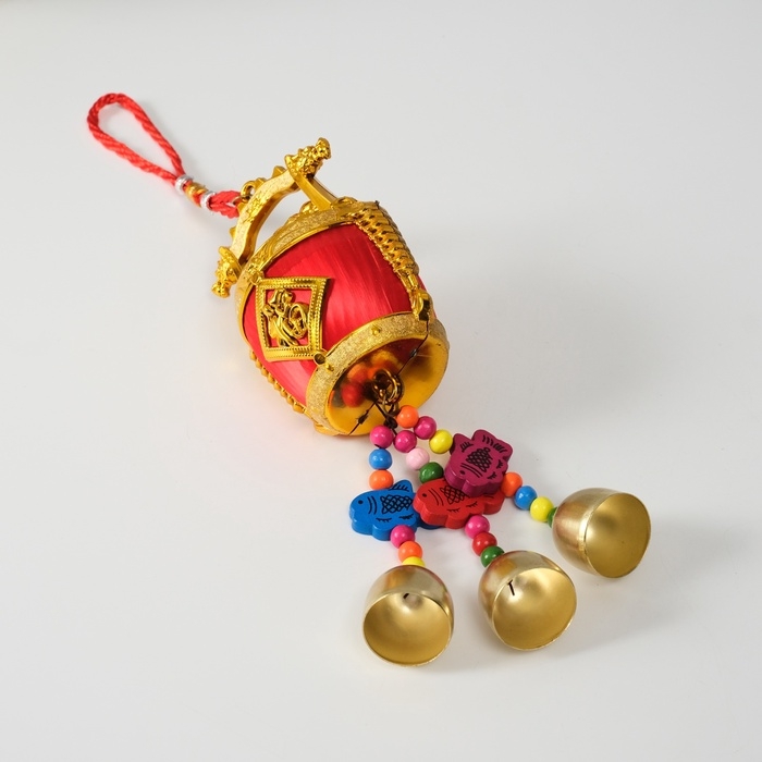 Колокольчик металл  Колокольчик металл "Бочонок с золотом - богатство" 6,5х7,2х31,5 см