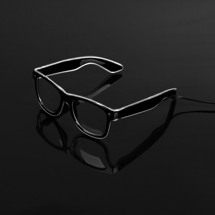 Светодиодные очки Светодиодные очки "Классика", 14.5x5.2x14 см, ААx2 (не в компл.), 3 режима, БЕЛЫЙ