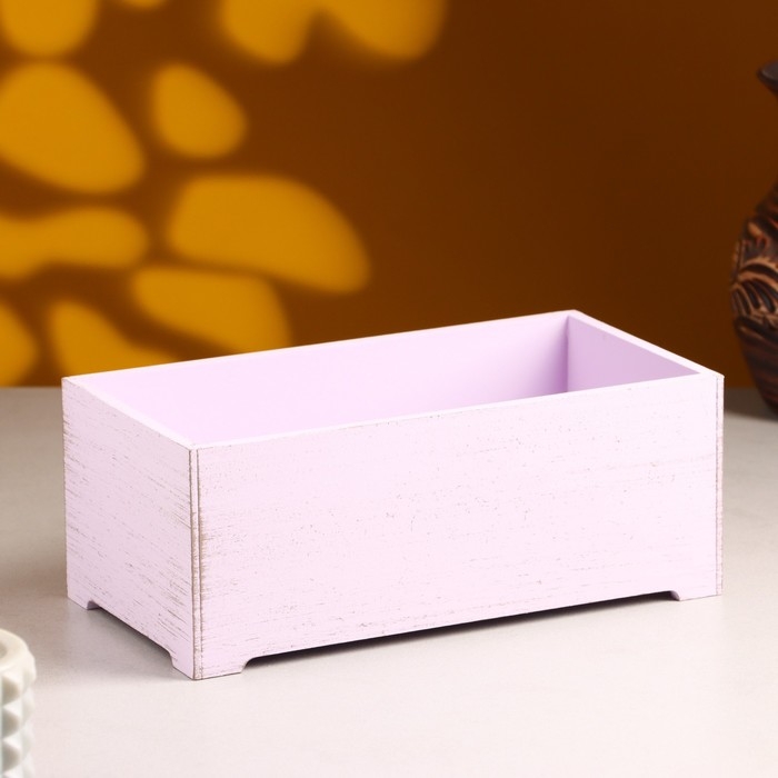 Кашпо деревянное  Кашпо деревянное "Прованс" 23х12,5х9 см Сиреневый