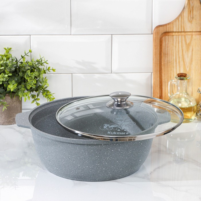 Жаровня, 4 л, d=26 см, h=11 см, антипригарное покрытие, цвет светло-серый Жаровня, 4 л, d=26 см, h=11 см, антипригарное покрытие, цвет светло-серый