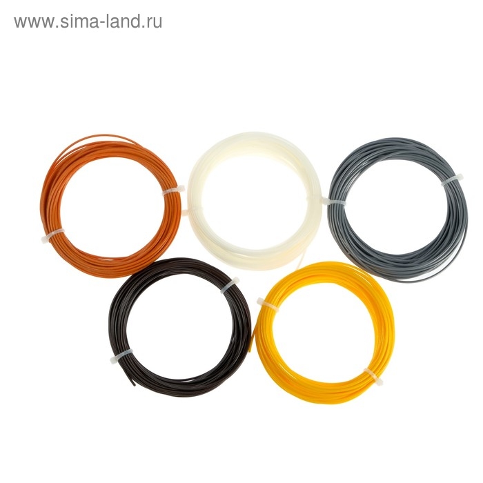 Пластик SL ABS-5, для 3Д ручки, 5 цветов по 10 метров Пластик SL ABS-5, для 3Д ручки, 5 цветов по 10 метров