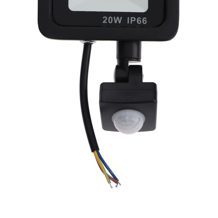 Прожектор светодиодный, 20 Вт, 1800 Лм, 4000К, Датчик движения, IP66