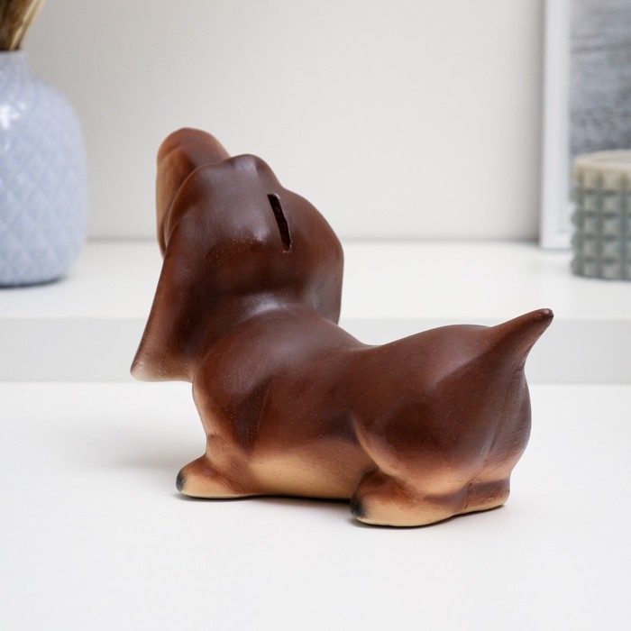 Копилка Копилка "Такса" коричневая, 25х12х15см