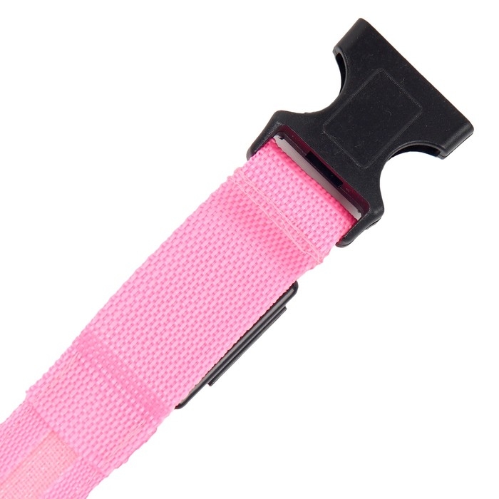 Ошейник с подсветкой размер S, ОШ 35-43 х 2,5 см, 3 режима свечения розовый Ошейник с подсветкой размер S, ОШ 35-43 х 2,5 см, 3 режима свечения розовый