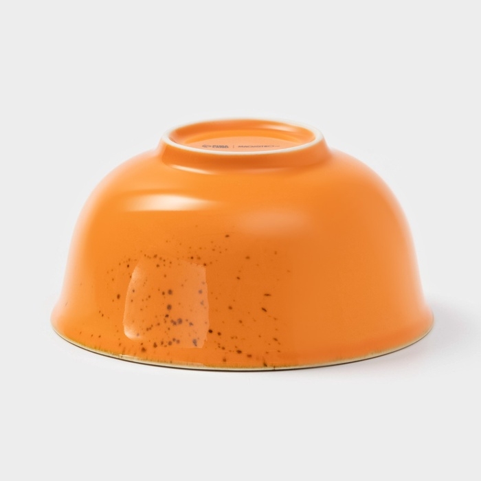 Салатник фарфоровый Magistro «Церера», 650 мл, d=15 см, цвет оранжевый